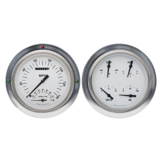 Classic Instruments® - White Hot Series 4-5/8" Direct Fit 2-Gauge Set, 140 MPH