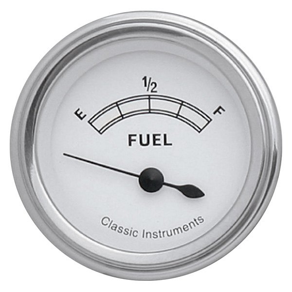 Classic Instruments® - Classic White Series 2-1/8" Fuel Level Gauge, 240-33