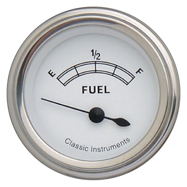 Classic Instruments® - Classic White Series 2-1/8" Fuel Level Gauge, 240-33