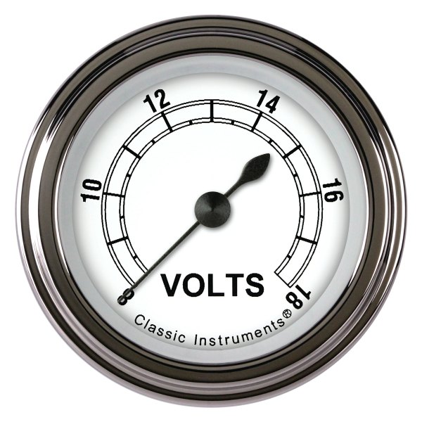 Classic Instruments® - Classic White Series 2-1/8" Voltmeter, 8-18 V