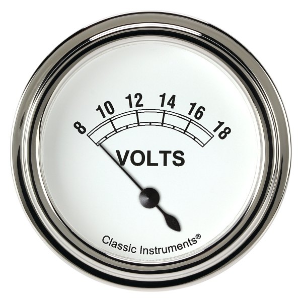 Classic Instruments® - Classic White Series 2-5/8" Voltmeter, 8-18 V