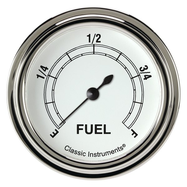 Classic Instruments® - Classic White Series 2-5/8" Fuel Level Gauge, Programmable