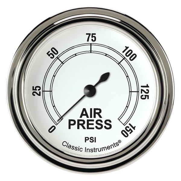 Classic Instruments® - Classic White Series 2-5/8" Air Pressure Gauge, 150 psi