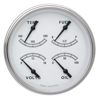 Classic Instruments® - Classic Series 4-5/8" Quad Gauge, 0-30, 8-18 V