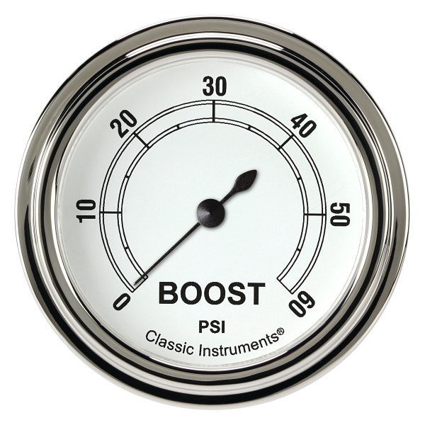 Classic Instruments® - Classic White Series 2-5/8" Boost Gauge, 60 psi