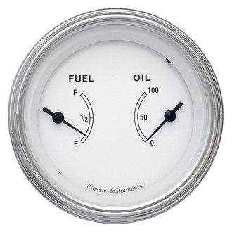 Classic Instruments® - Classic Series 3-3/8" Fuel & Oil Dual Gauge, 240-33