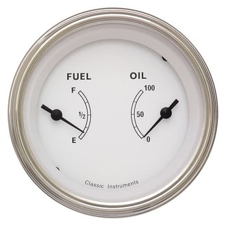 Classic Instruments® - Classic Series 3-3/8" Fuel & Oil Dual Gauge, 240-33