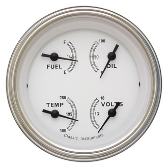 Classic Instruments® - Classic Series 3-3/8" Quad Gauge, 240-33, 8-18 V