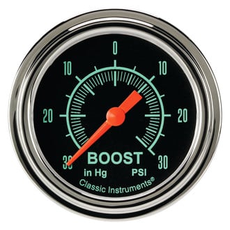 Classic Instruments® - G-Stock Series Boost/Vacuum Gauge, -30 in Hg +30 PSI