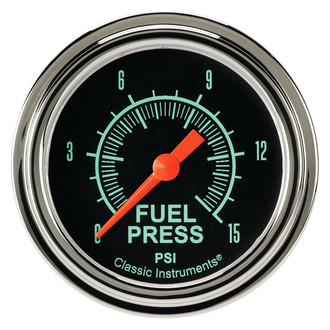 Classic Instruments® - G-Stock Series 2-5/8" Fuel Pressure Gauge, 15 psi