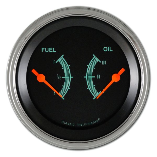 Classic Instruments® - G-Stock Series 3-3/8" Fuel Level & Oil Pressure Dual Gauge