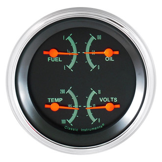 Classic Instruments® - G-Stock Series 3-3/8" Quad Gauge, 75-10, 8-18 V