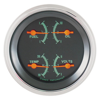 Classic Instruments® - G-Stock Series 3-3/8" Quad Gauge, 75-10, 8-18 V