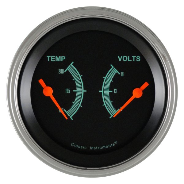 Classic Instruments® - G-Stock Series 3-3/8" Temperature & Voltmeter Dual Gauge