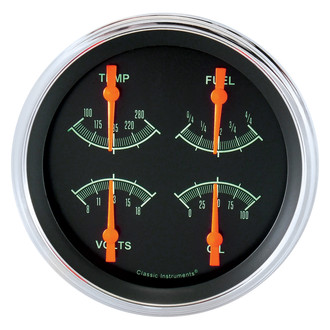 Classic Instruments® - G-Stock Series 4-5/8" Quad Gauge, 240-33, 8-18 V
