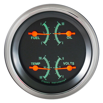 Classic Instruments® - G-Stock Series 3-3/8" Quad Gauge, 0-30, 8-18 V