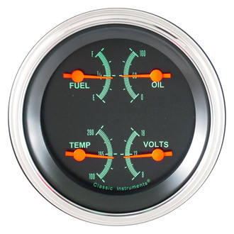 Classic Instruments® - G-Stock Series 3-3/8" Quad Gauge, 0-30, 8-18 V