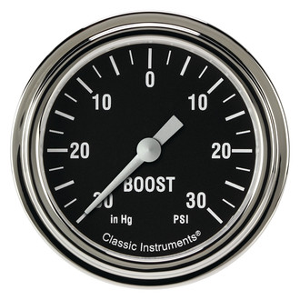 Classic Instruments® - Hot Rod Series 2-5/8" Boost/Vacuum Gauge, -30 in Hg +30 PSI