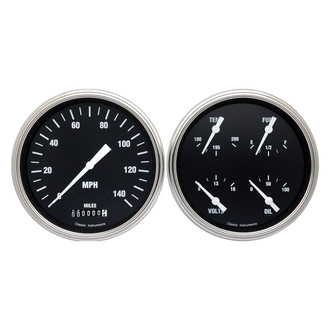 Classic Instruments® - Hot Rod Series 4-5/8" Speedometer and Quad Gauge Set, 140 MPH