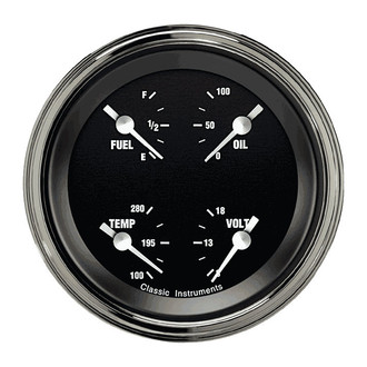 Classic Instruments® - Hot Rod Series 3-3/8" Quad Gauge, 75-10, 8-18 V