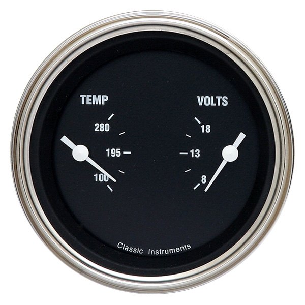 Classic Instruments® - Hot Rod Series 3-3/8" Temperature & Voltmeter Dual Gauge