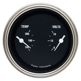 Classic Instruments® - Hot Rod Series 3-3/8" Dual Temperature & Volt Gauge