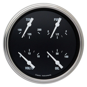 Classic Instruments® - Hot Rod Series 4-5/8" Quad Gauge, 240-33, 8-18 V
