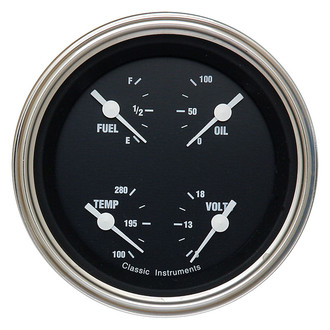 Classic Instruments® - Hot Rod Series 3-3/8" Quad Gauge, 240-33, 8-18 V