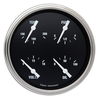 Classic Instruments® - Hot Rod Series Quad Gauge, 8-18 V