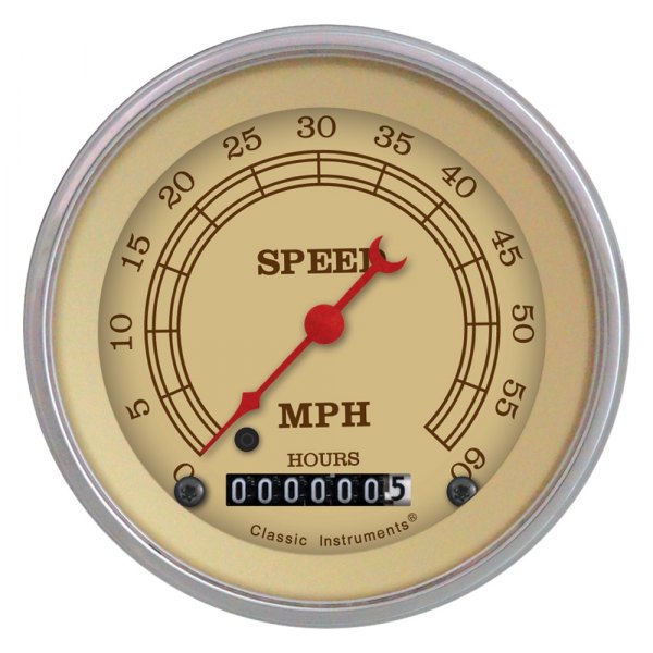 Classic Instruments® - Vintage Series 3-3/8" Low Speed Speedometer, 60 MPH