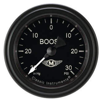 Classic Instruments® - Moal Bomber Series 2-1/8" Boost/Vacuum Gauge, -30 in Hg +30 PSI