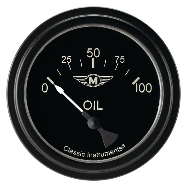 Classic Instruments® - Moal Bomber Series 2-5/8" Oil Pressure Gauge, 100 psi