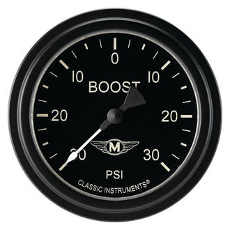 Classic Instruments® - Moal Bomber Series Boost/Vacuum Gauge, -30 in Hg +30 PSI