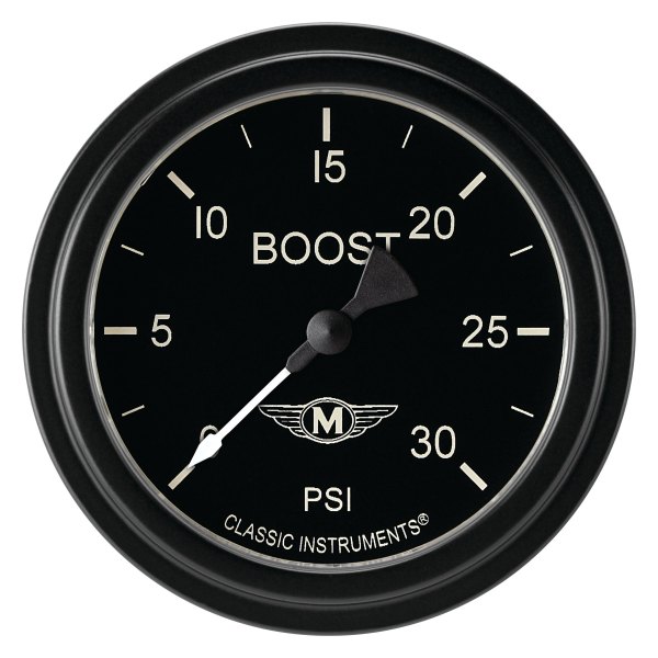 Classic Instruments® - Moal Bomber Series 2-5/8" Boost Gauge, 30 psi