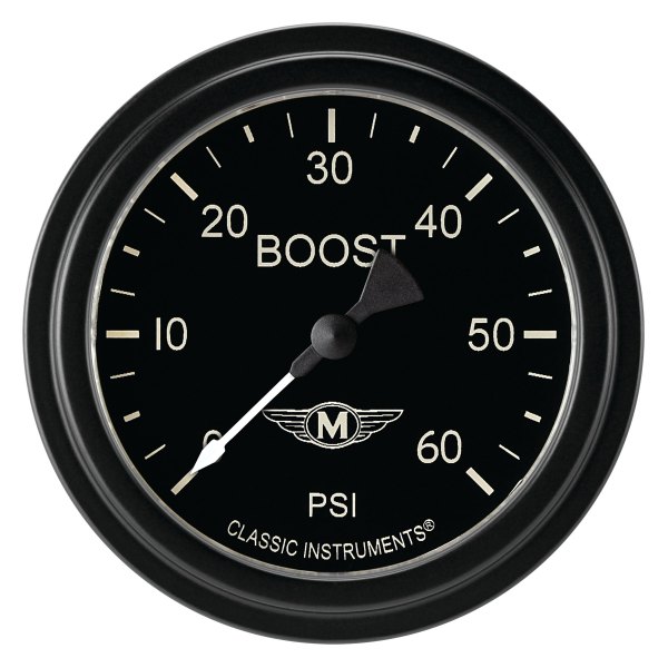 Classic Instruments® - Moal Bomber Series 2-5/8" Boost Gauge, 60 psi