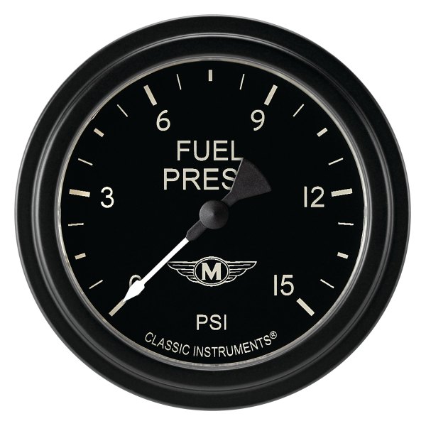 Classic Instruments® - Moal Bomber Series 2-5/8" Fuel Pressure Gauge, 15 psi