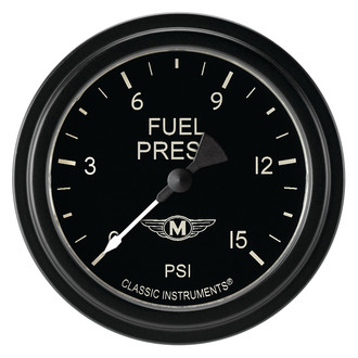 Classic Instruments® - Moal Bomber Series 2-5/8" Fuel Pressure Gauge, 15 psi