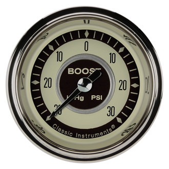 Classic Instruments® - Nostalgia VT Series 2-1/8" Boost/Vacuum Gauge, -30 in Hg +30 PSI