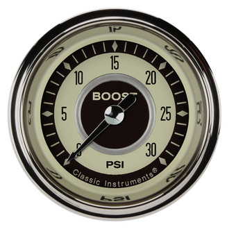 Classic Instruments® - Nostalgia VT Series 2-1/8" Boost Gauge, 30 psi