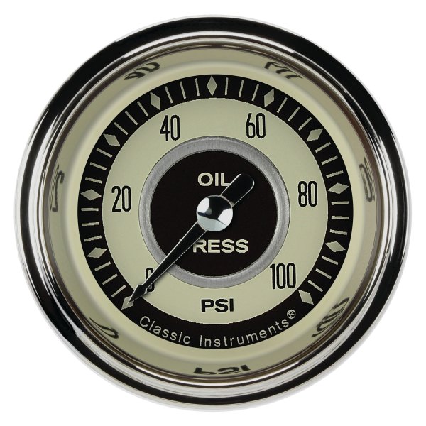 Classic Instruments® - Nostalgia VT Series 2-1/8" Oil Pressure Gauge, 100 psi