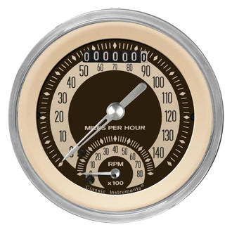 Classic Instruments® - Nostalgia VT Series 3-3/8" Speedtachular, 140 MPH