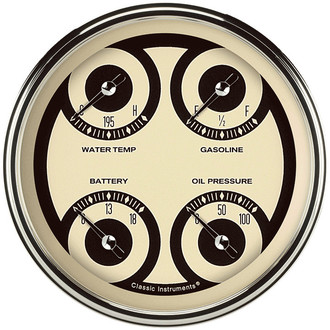 Classic Instruments® - Nostalgia VT Series 4-5/8" Quad Gauge, 0-30, 8-18 V