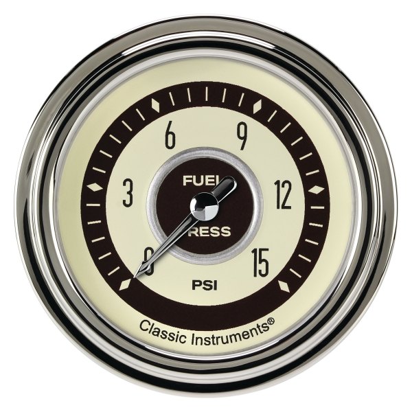 Classic Instruments® - Nostalgia VT Series 2-5/8" Fuel Pressure Gauge, 15 psi