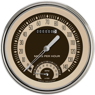 Classic Instruments® - Nostalgia VT Series 4-5/8" Speedtachular, 140 MPH, 8,000 RPM