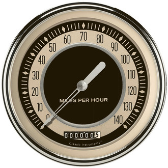 Classic Instruments® - Nostalgia VT Series 4-5/8" Speedometer, 140 MPH