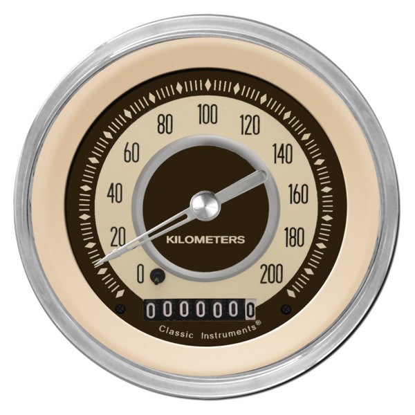 Classic Instruments® - Nostalgia VT Series 3-3/8" Speedometer, 200 KPH