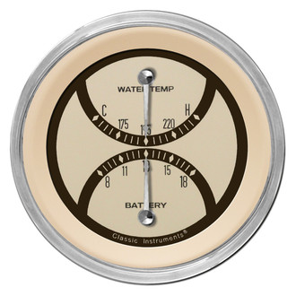 Classic Instruments® - Nostalgia VT Series 3-3/8" Dual Temperature & Volt Gauge