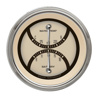 Classic Instruments® - Nostalgia VT Series 3-3/8" Dual Temperature & Volt Gauge