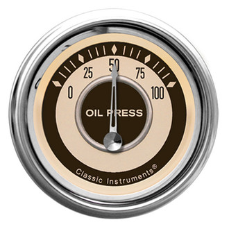 Classic Instruments® - Nostalgia VT Series 2-1/8" Oil Pressure Gauge, 100 psi