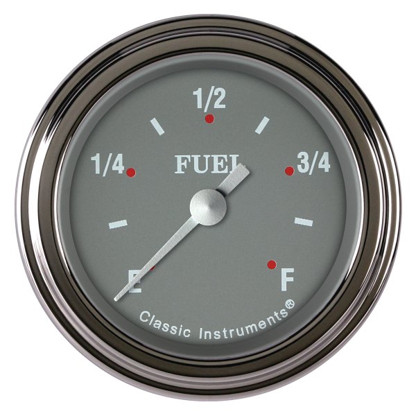 Classic Instruments® - Silver Gray Series 2-1/8" Fuel Level Gauge, Programmable